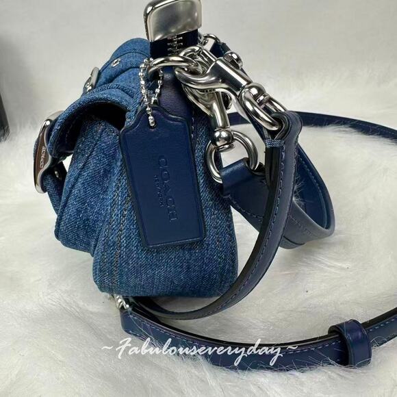 Coach Ashton Bag Shoulder/Crossbody In Denim/Silver/Indigo CAK44 NWT - Picture 3 of 9